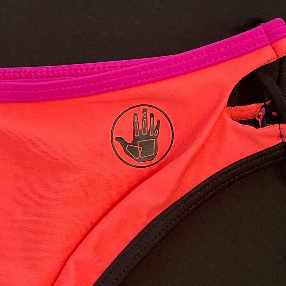 NWTBody Glove Hot Pink Bikini Bottom with Black Accents M - Picture 7 of 8